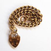 9ct gold bracelet with padlock clasp, 17g