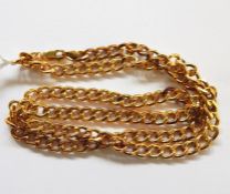 9ct gold curb link chain necklace, 8.8g