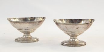 Pair of plain silver salts, 1891, marked 'CS', 3 troy oz approx (2)