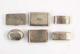 Engraved George III curved oblong snuff box with gilt washed interior, Birmingham 1807, William Pugh