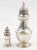 Large silver sugar caster by 'EWH', Birmingham, 2.5 troy oz approx