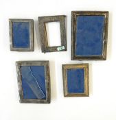 Silver photograph frame, rectangular, with gadrooned border, 16cm high, silver-coloured small