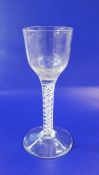 Georgian ale glass with U-shaped bowl, on a double series cotton twist stem, circa 1770, 13.5cm  Re:
