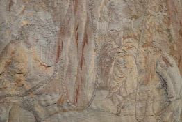 Gobelin, Aubusson, Ende 18. Jhd. Wolle mit Naturfarben, Darstellung einer Waldszene mit
