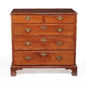 A George II walnut chest of drawers