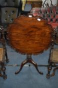 Victorian Mahogany Pie Crust Edge Circular Tip Tab