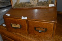 Oak Two Section Index Card Drawers