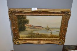Gilt Framed Oil on Panel 