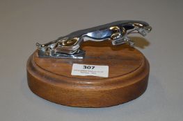 Jaguar Car Mascot on Wooden Base