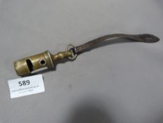 Vintage Bosuns Whistle with Leather Thumb Strap