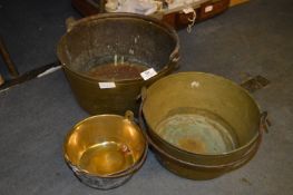 Three Brass Jam Pans