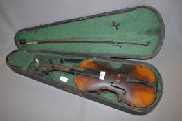 Violin and Bow in Case