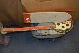 Triang Ironing Board, Hobby Horse and a Tin Dolls