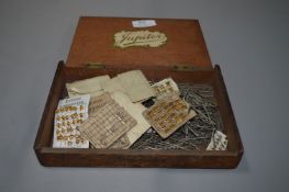 Jupiter Cigar Box and Contents of Studs & Pins