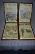 Set of Four Framed Prints Le Petit Journal