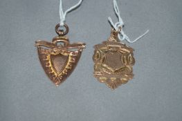 Two 9cT Gold Fobs - Approx 7g