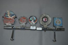 Chrome Grill Bar with Five Car Badges; RAC, Butlin