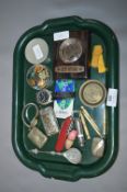 Tray Lot; German Compass, Badges, Vesters, Wristwa
