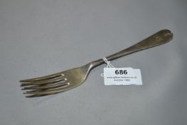 Hallmarked Silver Fork - Walker & Hall 1921, Appro