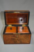 Walnut Inlaid Tea Caddy