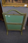 Wicker Framed Green Folding Serving Table