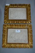 Pair of Gilt Framed Italian Marble Plaques 