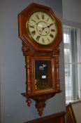 Inlaid Walnut Pendulum Wall Clock
