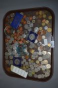 Tray Lot of British Coins Including Commemorative