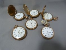 Six Gold Plated Pocket Watches