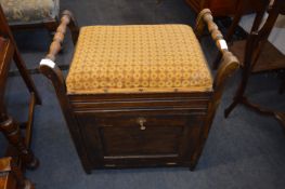 Walnut Piano Stool with Lift up Lid