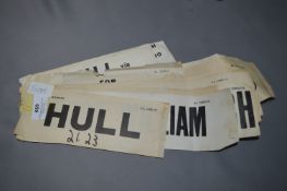 British Railways Paper Destination Signs