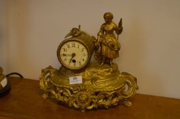 Gilded Metal Mantel Clock