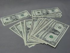 USA Bank Notes; Five $10, Two $5 and Forty One $1