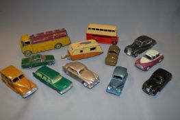 Twelve Diecast Model Vehicles; Dinky and Corgi