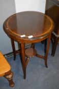 Edwardian Mahogany Circular Inlaid Topped Occasion