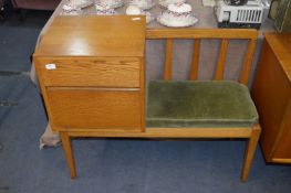 Oak Telephone Seat & Table