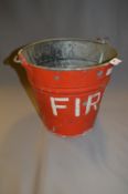 Red Painted Galvanised Metal Fire Bucket