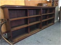 Long Mahogany Three Height Bookshelf 8'2