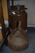Brown Painted Milk Churn and a Large Cream Funnel