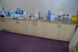 *Set of Beech Cupboards with Simulated Granite Wor