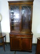 Mahogany Wall Unit with Glazed Doors