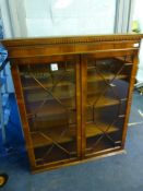 Walnut Veneered Glazed Bookcase