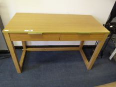 Light Oak Effect Side Table with Two Drawers