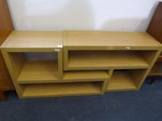 Light Oak Effect Symmetrical Pair of Shelf Units