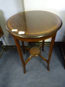 Edwardian Mahogany Circular Inlaid Occasional Tabl