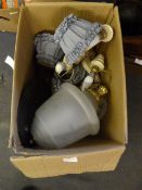 Glass Ceiling Light and Wall Lights with Shades