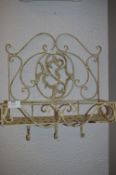 Wrought Metal Decorative Wall Shelf with Hooks