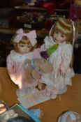 Two Hamilton Collection Porcelain Dolls