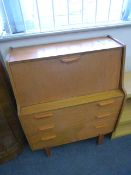 Teak Bureau with Three Drawers