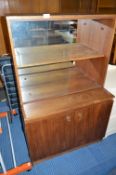 Teak Cabinet with Glass Sliding Doors